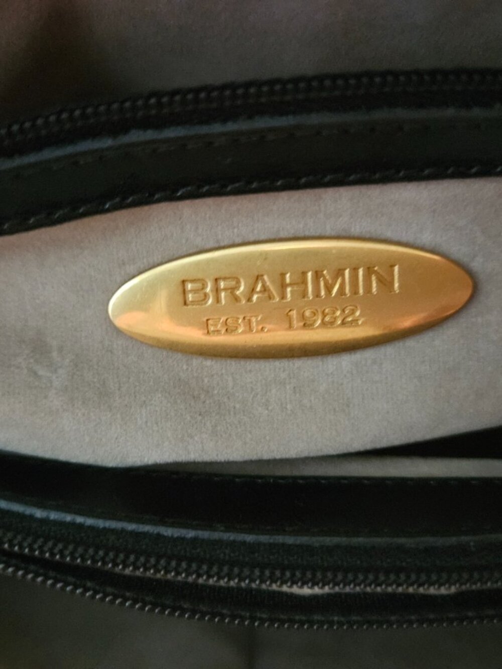 Vintage Brahmin Tuscan Crandall Doctors Handbag Black & Brown - Picture 8 of 15